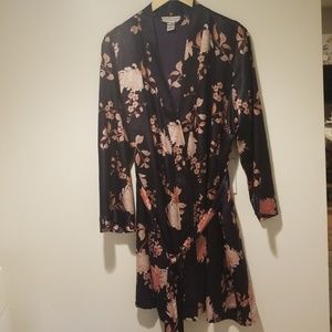 Silky knee length robe